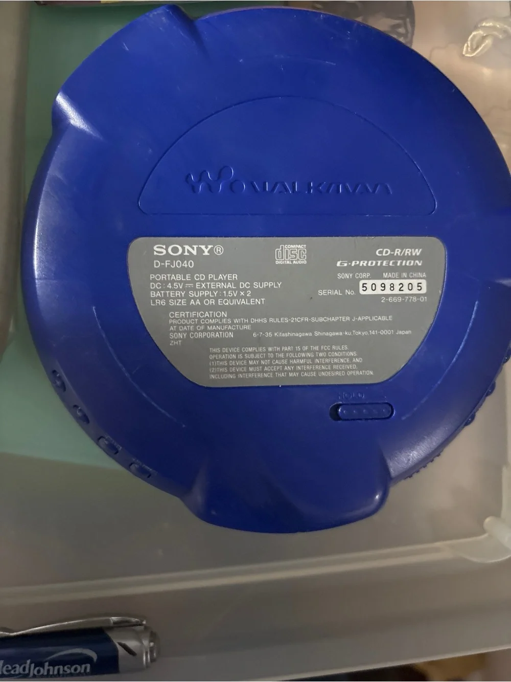 Vintage Sony Psyc D-FJ040 CD Walkman Portable